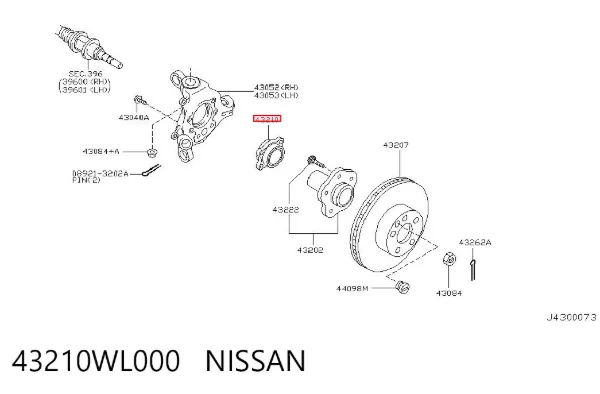 Подшипник задней ступицы 43210WL000 Nissan/Infiniti
