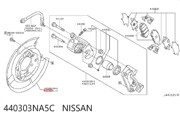 Защита тормозного диска заднего левая 440303NA5C Nissan/Infiniti