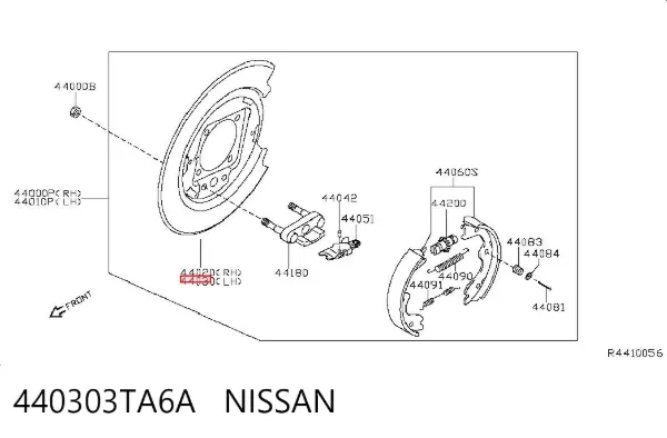Защита тормозного диска заднего левая 440303TA6A Nissan/Infiniti