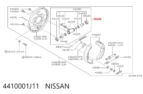 Цилиндр тормозной колесный 4410001J11 Nissan/Infiniti