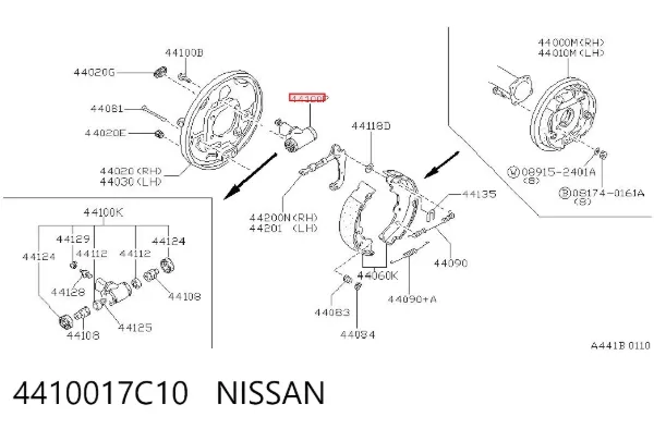 Цилиндр тормозной колесный 4410017C10 Nissan/Infiniti