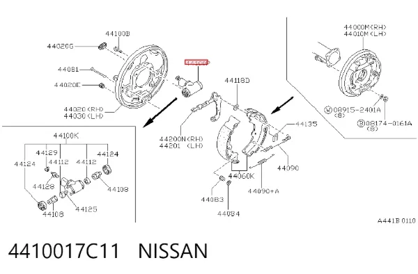 Цилиндр тормозной колесный 4410017C11 Nissan/Infiniti