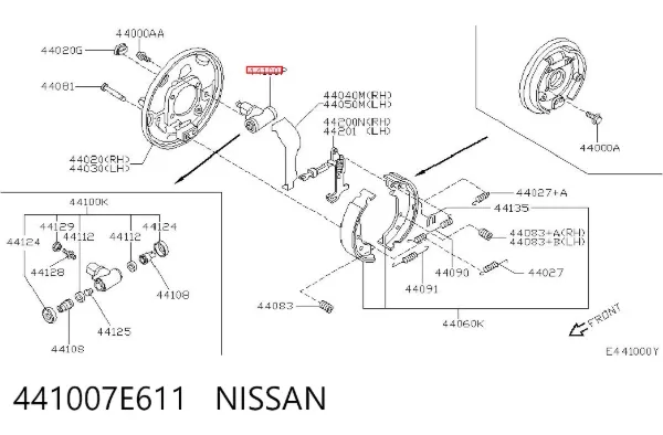 Цилиндр тормозной колесный 441007E611 Nissan/Infiniti