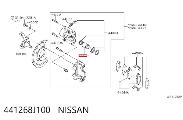 Поршень суппорта тормозного заднего 441268J100 Nissan/Infiniti