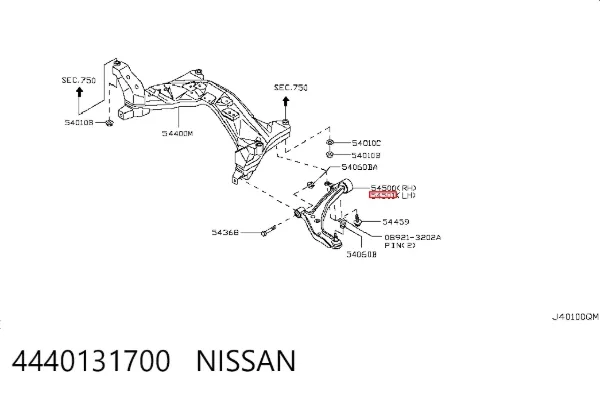 Рычаг передней подвески левый 4440131700 Nissan/Infiniti