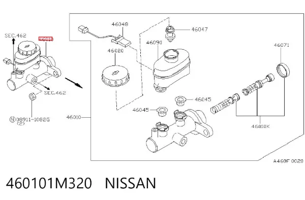 Главный тормозной цилиндр Nissan Almera I