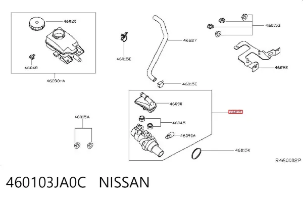 Главный тормозной цилиндр 460103JA0C Nissan/Infiniti