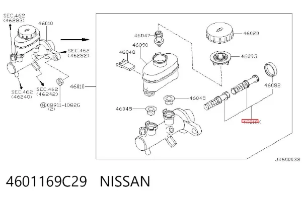 Ремкомплект тормозного цилиндра 4601169C29 Nissan/Infiniti