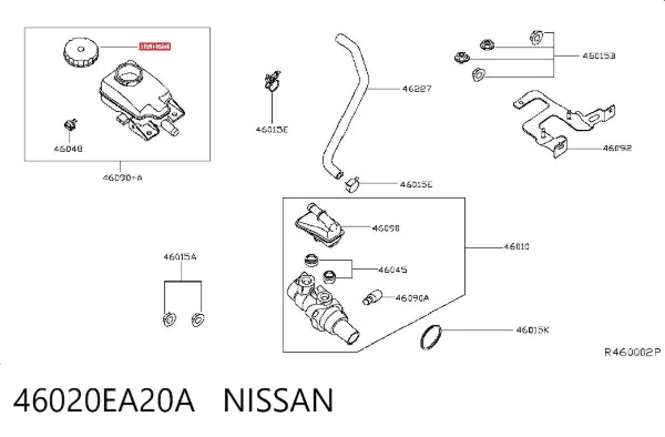 Крышка бачка главного тормозного цилиндра 46020EA20A Nissan/Infiniti