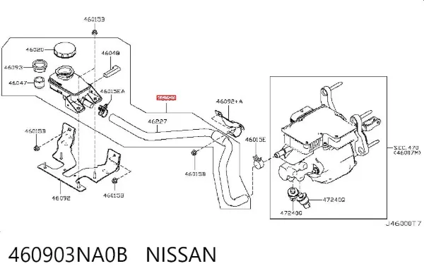 Бачок тормозной Nissan LEAF I