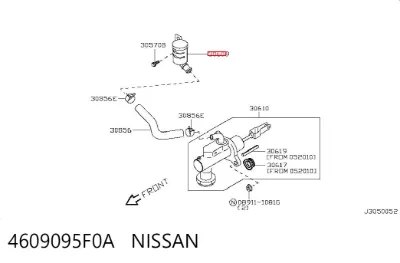 Бачок главного цилиндра сцепления NISSAN 4609095F0A