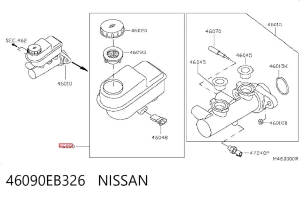 Бачок тормозной 46090EB326 Nissan/Infiniti