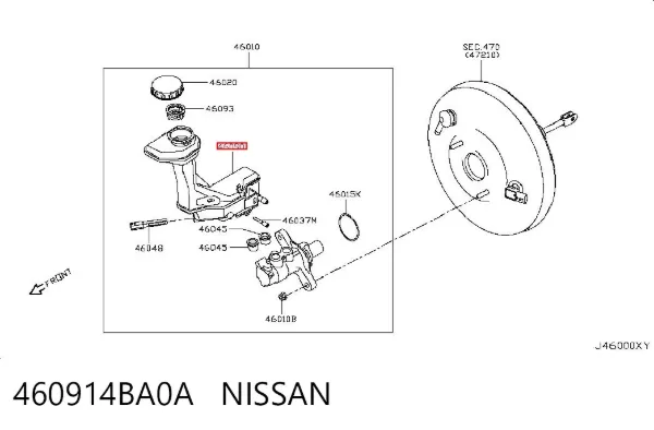 Бачок тормозной 460914BA0A Nissan/Infiniti