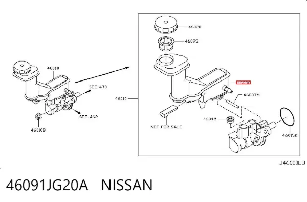Бачок тормозной 46091JG20A Nissan/Infiniti