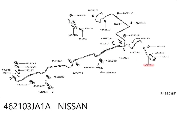 Задний тормозной шланг 462103JA1A Nissan/Infiniti
