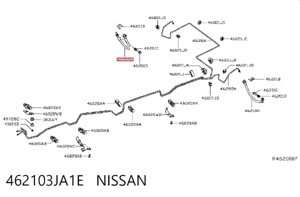 Задний тормозной шланг 462103JA1E Nissan/Infiniti