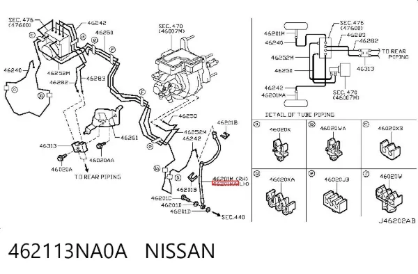 Шланг тормозной передний левый 462113NA0A Nissan/Infiniti
