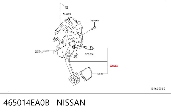Педаль тормоза 465014EA0B Nissan/Infiniti