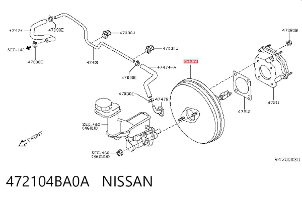 Усилитель тормозов 472104BA0A Nissan/Infiniti