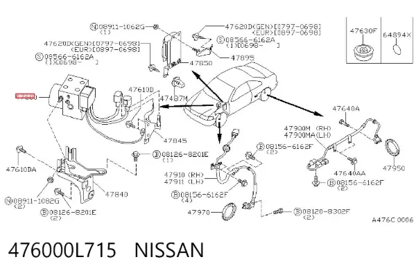 Блок АБС 476000L715 Nissan/Infiniti