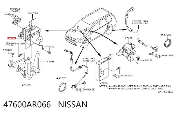 Блок АБС 47600AR066 Nissan/Infiniti