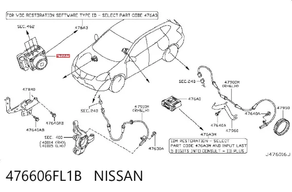 Блок АБС 476606FL1B Nissan/Infiniti