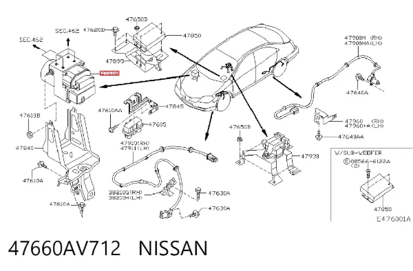 Блок АБС 47660AV712 Nissan/Infiniti