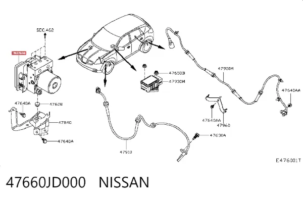 Блок АБС 47660JD000 Nissan/Infiniti