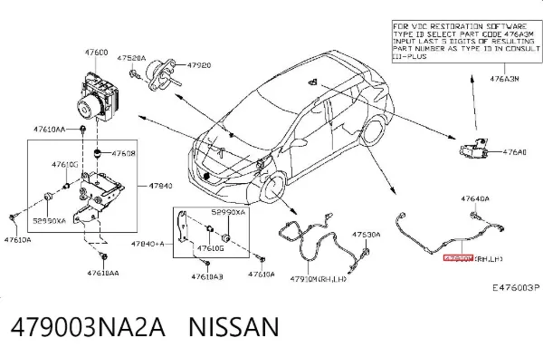 Датчик АБС задний 479003NA2A Nissan/Infiniti