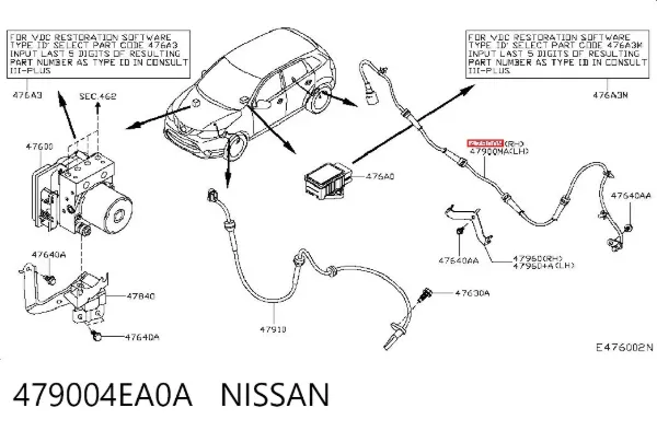 Датчик АБС задний 479004EA0A Nissan/Infiniti