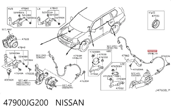 Датчик АБС задний 47900JG200 Nissan/Infiniti
