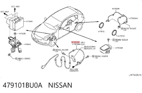 Датчик АБС передний 479101BU0A Nissan/Infiniti