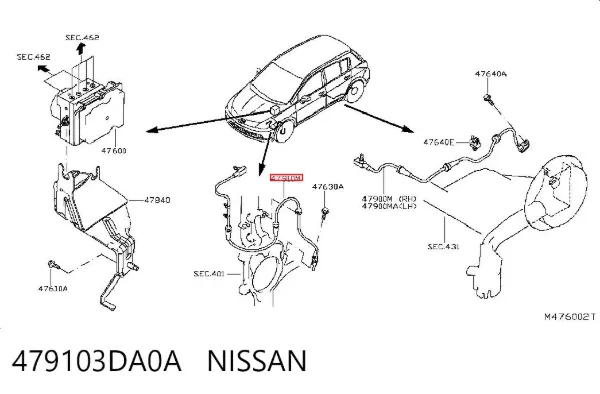 Датчик АБС передний 479103DA0A Nissan/Infiniti