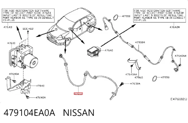 Датчик АБС передний 479104EA0A Nissan/Infiniti