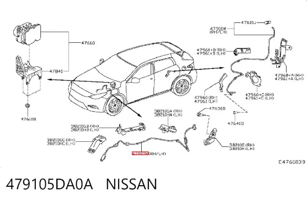 Датчик АБС передний 479105DA0A Nissan/Infiniti