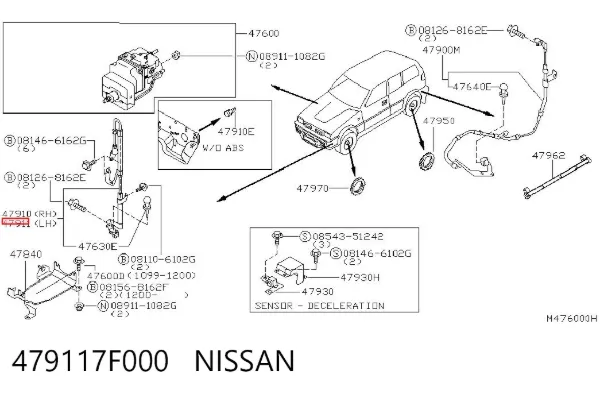 Датчик АБС (ABS) передний левый 479117F000 Nissan/Infiniti