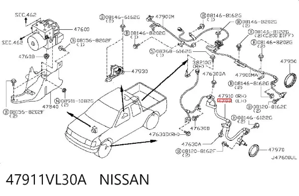 Датчик АБС (ABS) передний левый 47911VL30A Nissan/Infiniti