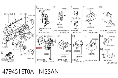 Датчик угла поворота рулевого колеса NISSAN 479451ET0A