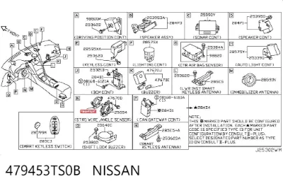 Датчик угла поворота рулевого колеса NISSAN 479453TS0B