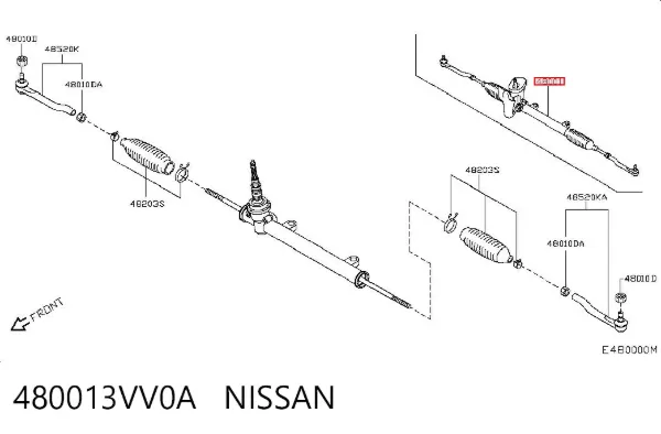 Рулевая рейка 480013VV0A Nissan/Infiniti