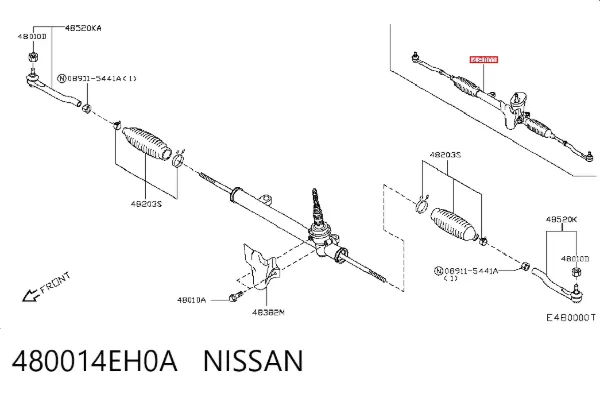 Рулевая рейка 480014EH0A Nissan/Infiniti