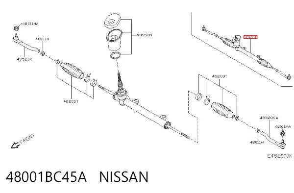 Рулевая рейка 48001BC45A Nissan/Infiniti