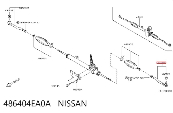 Рулевой наконечник 486404EA0A Nissan/Infiniti