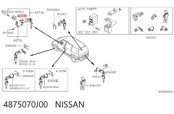 Контактная группа 4875070J00 Nissan/Infiniti