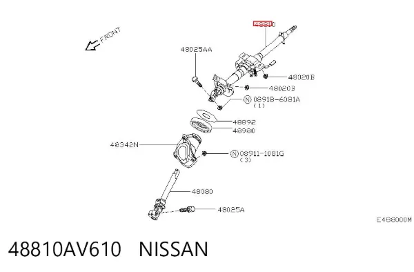 Рулевая колонка 48810AV610 Nissan/Infiniti