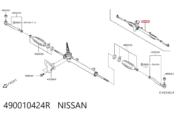 Рулевая рейка 490010424R Nissan/Infiniti