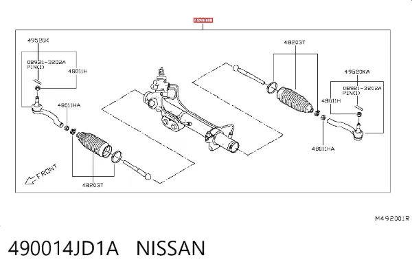 Рулевая рейка 490014JD1A Nissan/Infiniti