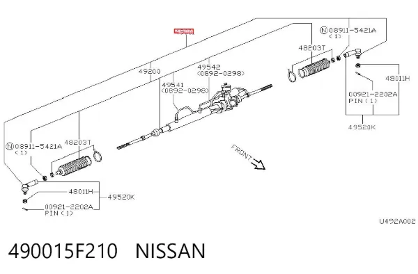 Рулевая рейка 490015F210 Nissan/Infiniti