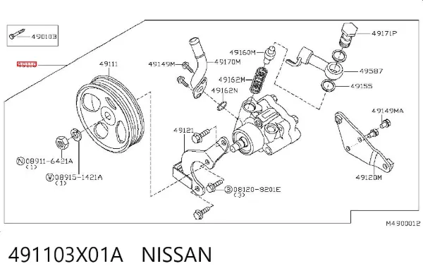 Насос ГУР 491103X01A Nissan/Infiniti