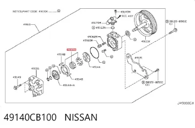 Ротор насоса ГУР NISSAN 49140CB100